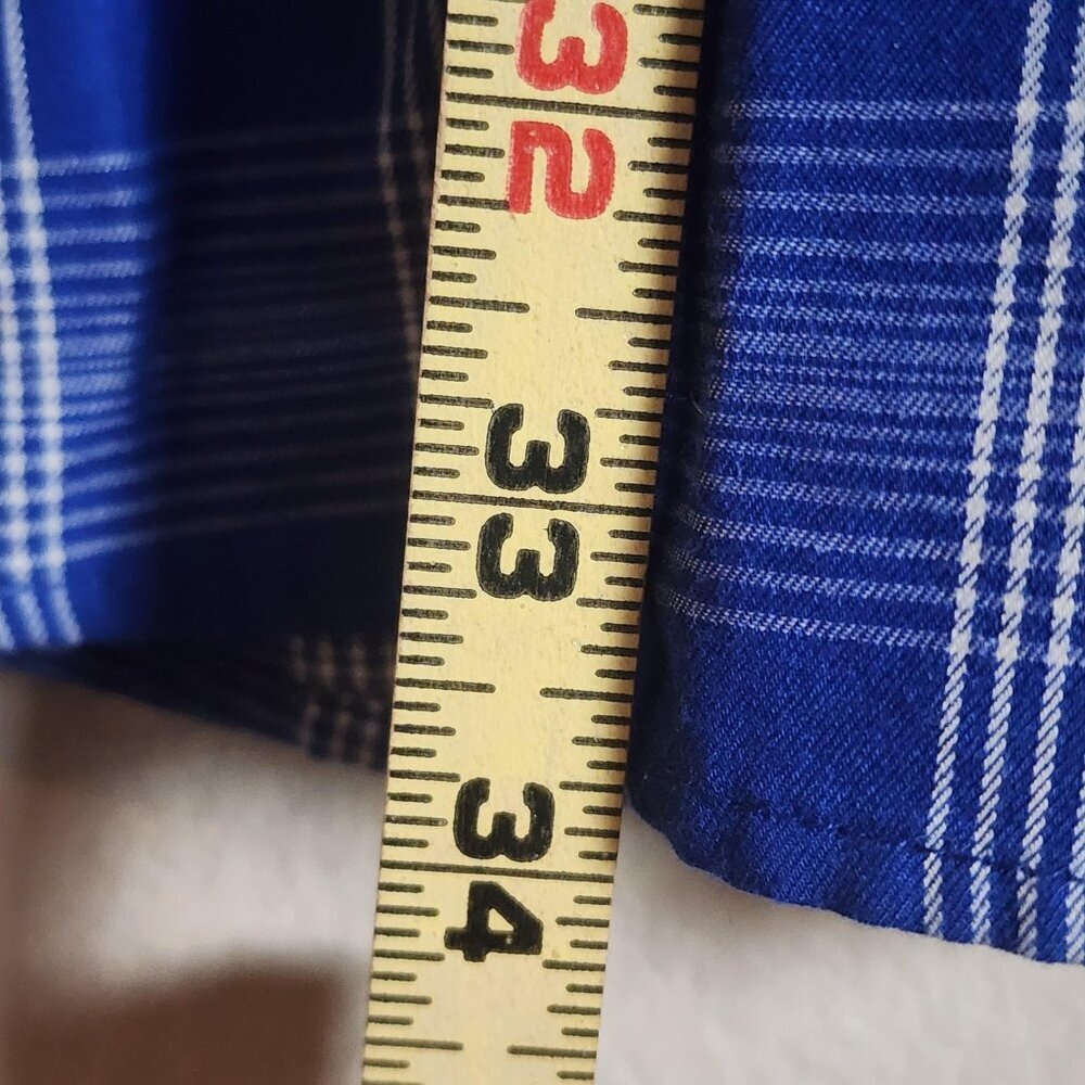 Dixxon Flannel Shirt Mens 3XL Blue Pine Avenue Plaid Short Sleeve Bamboo - Picture 9 of 10